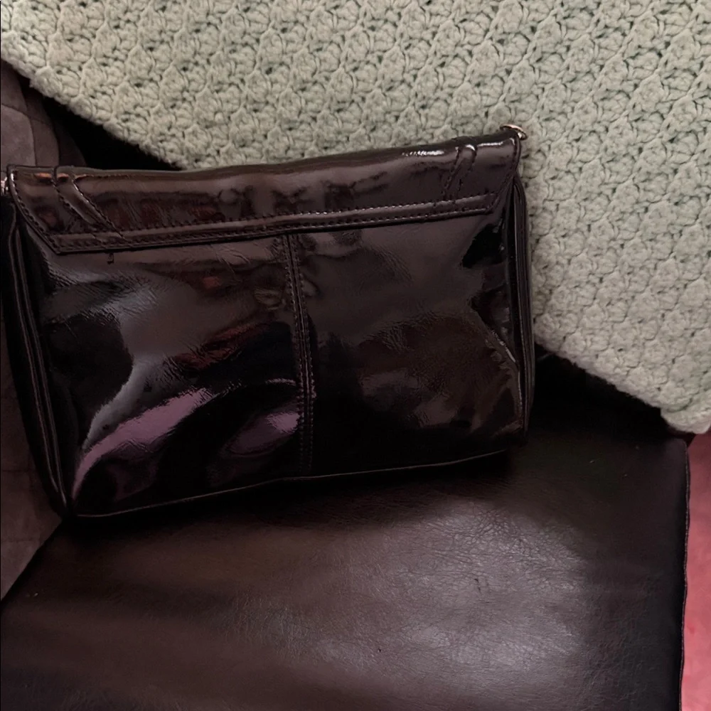 Franco Sarto Shiny  Black Chain Shoulder Bag